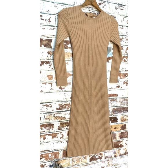 NWT Wayf x BFF Hollie Nordstrom Ribbed Open Back Long Sleeve Sweater Midi Dress - Picture 8 of 16